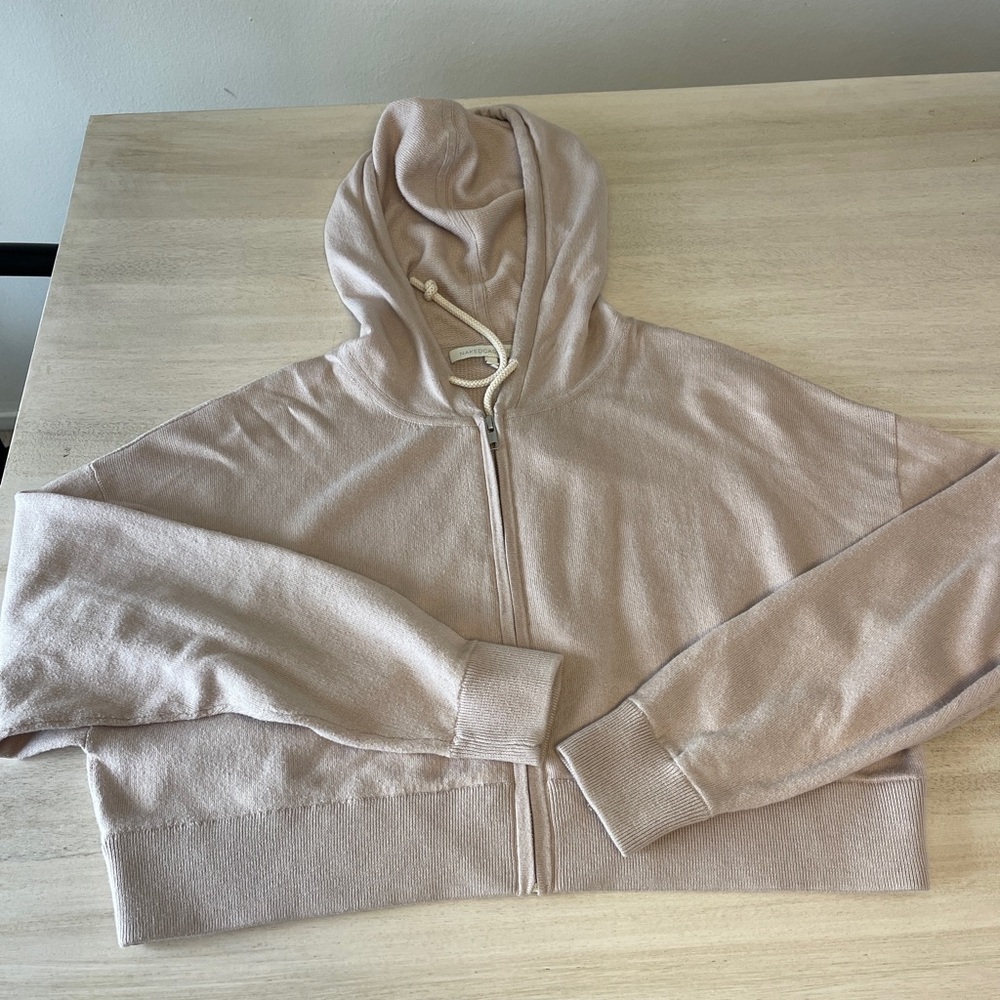 Naked Cashmere Oatmeal Crop Top Zip Sweater SMALL